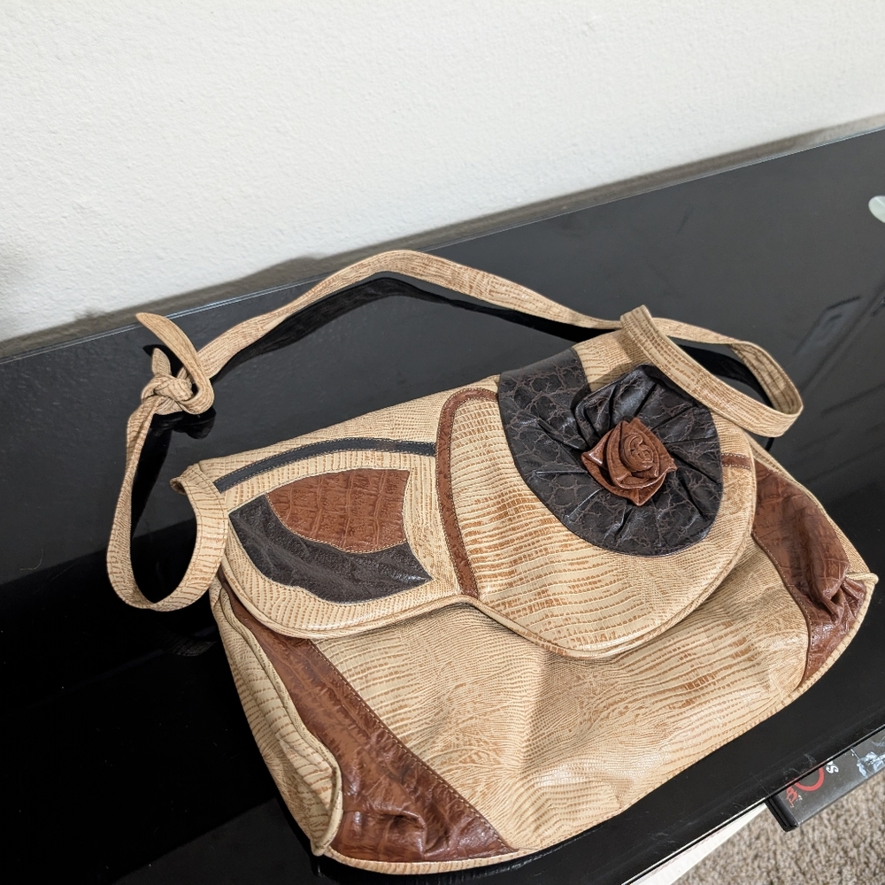 Vintage Reem Nice Leather Purse Flower Floral Bag